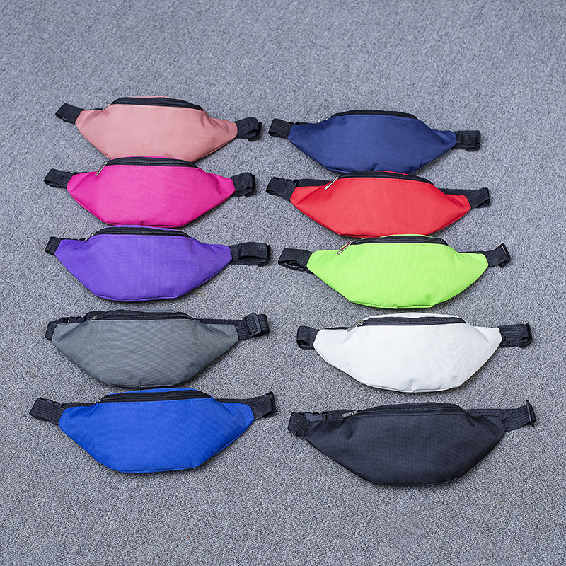 New Simple Solid Color Waterproof Men's and Women's Waist Bag Shoulder Crossbody Bag Outdoor Chest Bag Cross-border Sports Waist Bag