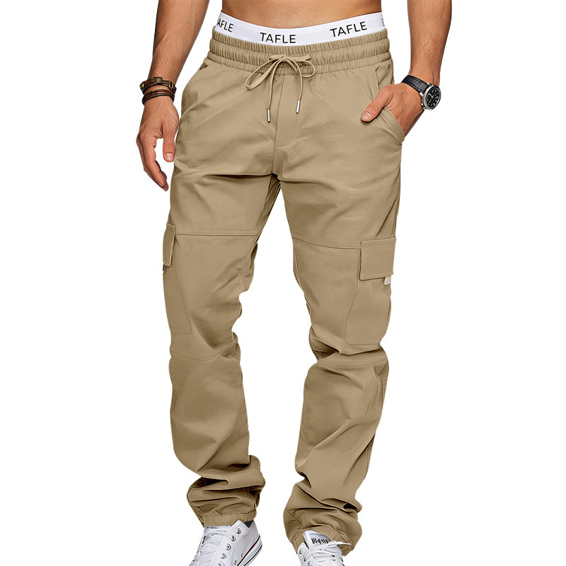 Men's Clothing Men's Casual Trousers Loose Fit Multi Pocket Cargo Pants Patchwork Straight Leg For Formal & Casual_viptrois.com