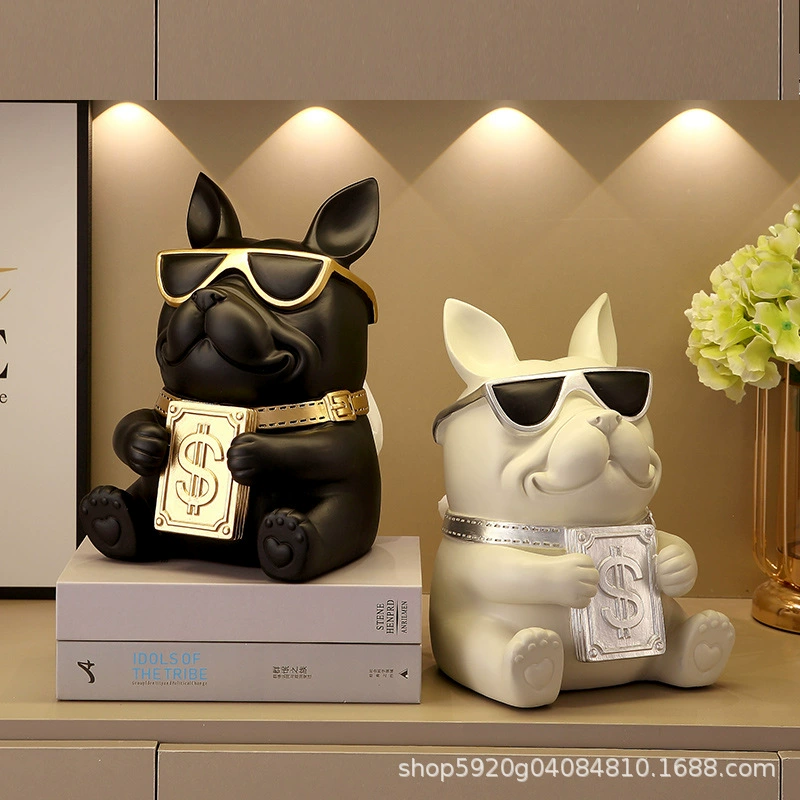 Коробка для салфеток для боевых собак в стиле интернет-знаменитостей Свет для гостиной Роскошный высококачественный Ресторан Креативный журнальный столик Настольный бульдог Бумажная коробка для дома