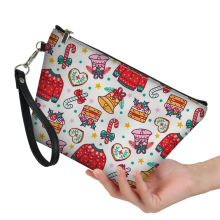 亚马逊新款圣诞节手拿包化妆品收纳包便携随身包来图印制一件代发