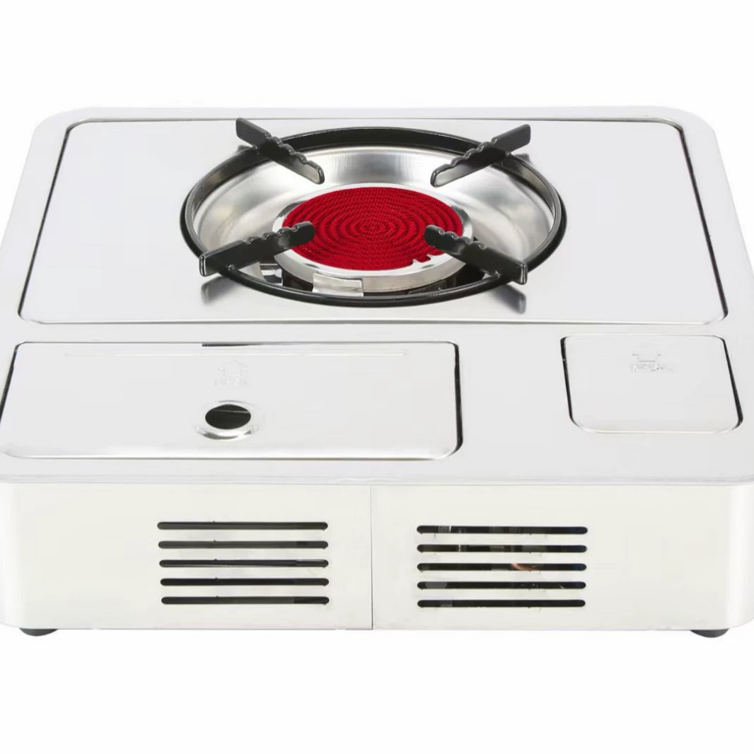 Плитa для горячего шпика с двойной бутылкой cassette stove с большой мощностью гриля барбекю пламени защита портативная газовая плита для горячего горшка инфракрасная