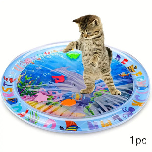 Summer Eco-friendly PVC Thickened Large Round Scratch-resistant Cat and Dog Inflatable Water Bed Toy Pet Water Mat