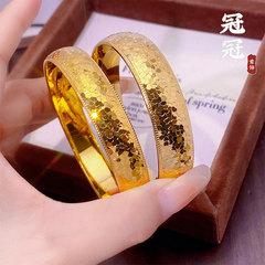 黄铜镀金CNC精品轮胎碎冰冰手镯 爆闪碎金金龙鳞片女宽面沙金手镯
