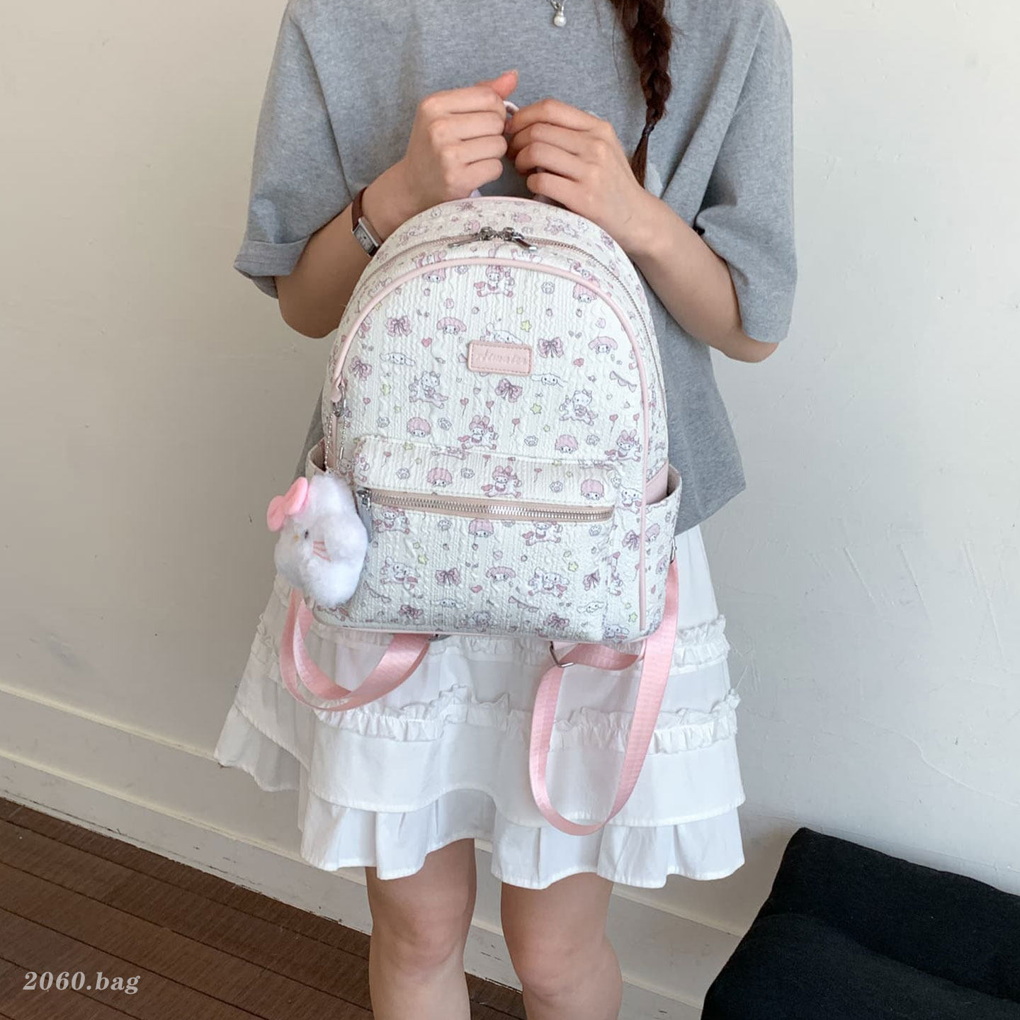Mochila de verano para estudiantes, impresión de mochila de viaje ligera, dulce, moda versátil, nueva mujer, 2026 gran capacidad