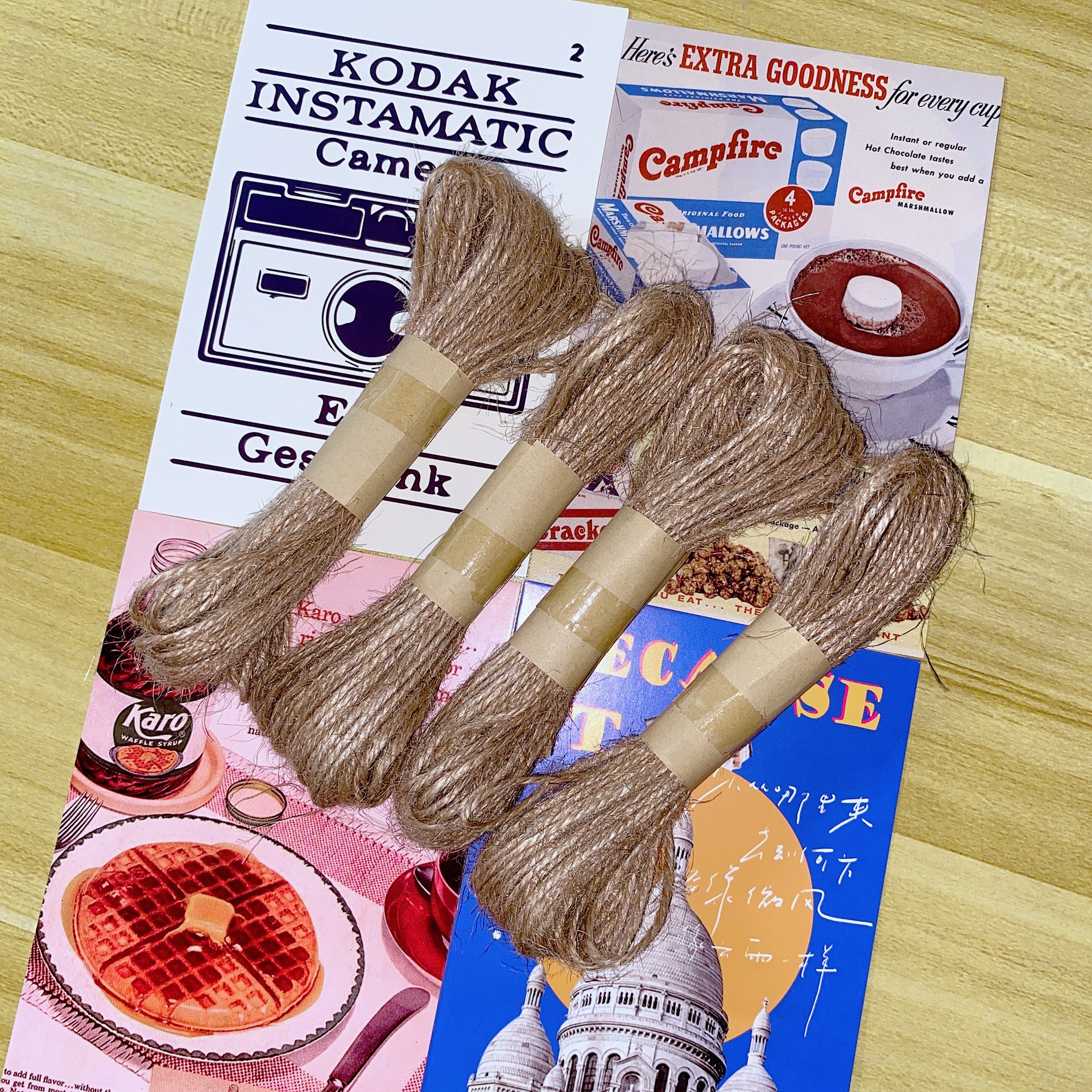 15米麻绳DIY绳子手挽绳照片墙装饰点缀包装吊牌材料编织DIY束口