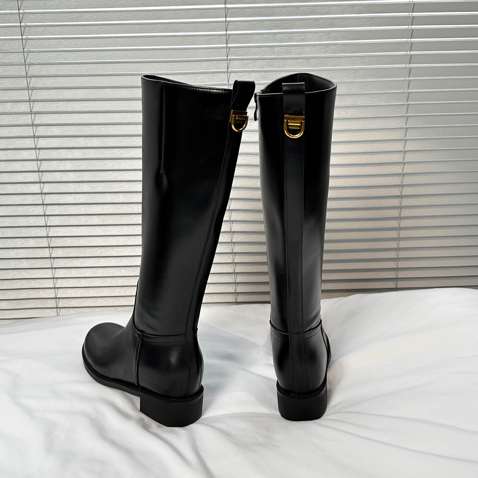 Botas Altas de Caballero para Mujer de 7cm de Superfibra, Tacón Grueso, Térmico, para Otoño e Invierno