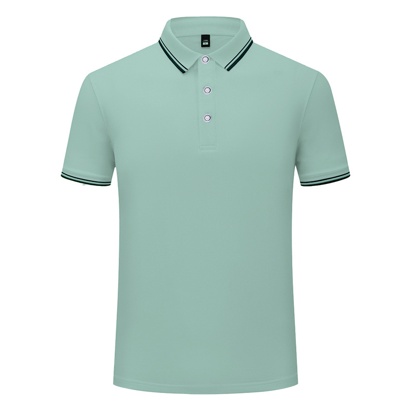 200g 40 unids sensación fresca transpirable no deformación verano solapa manga corta de hielo seda Polo camiseta herramientas impresión personalizada