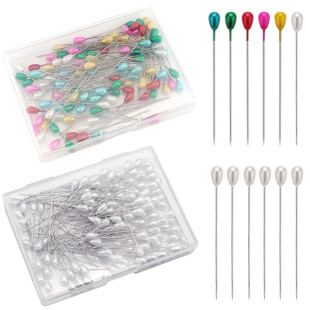 Pear Shaped Needle Pearlescent White Color Water Drop Pin Pearlescent Needle Sewing Straight Needle Wedding Dress Flower Decoration Fixed Needle