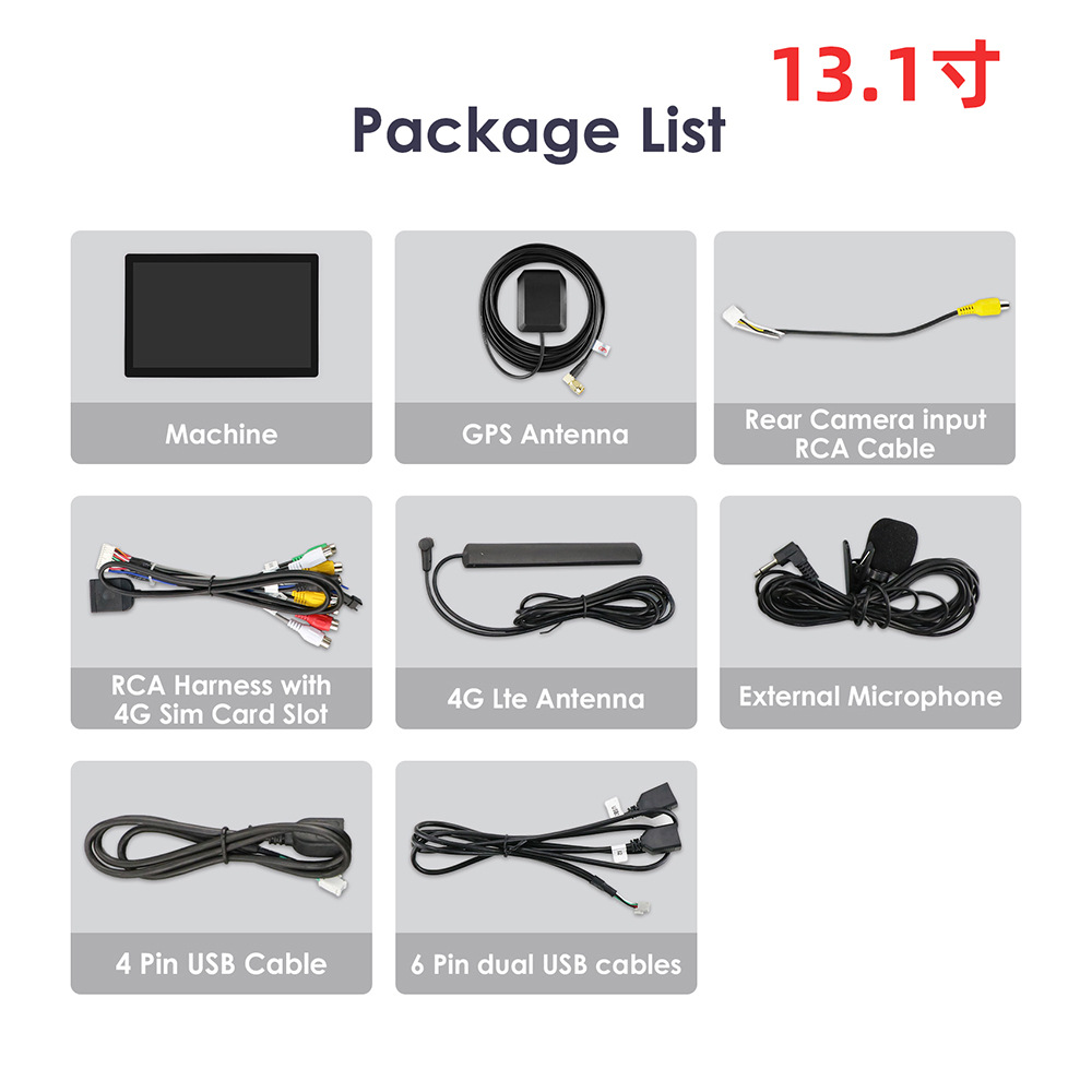 Cross-border 9-inch 10-inch universal machine Android smart car large screen navigation player reversing image all-in-one machine