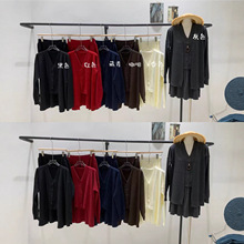 25秋季新款韩版宽松显瘦百搭长袖V领开衫+背心+百褶裙女三件套装