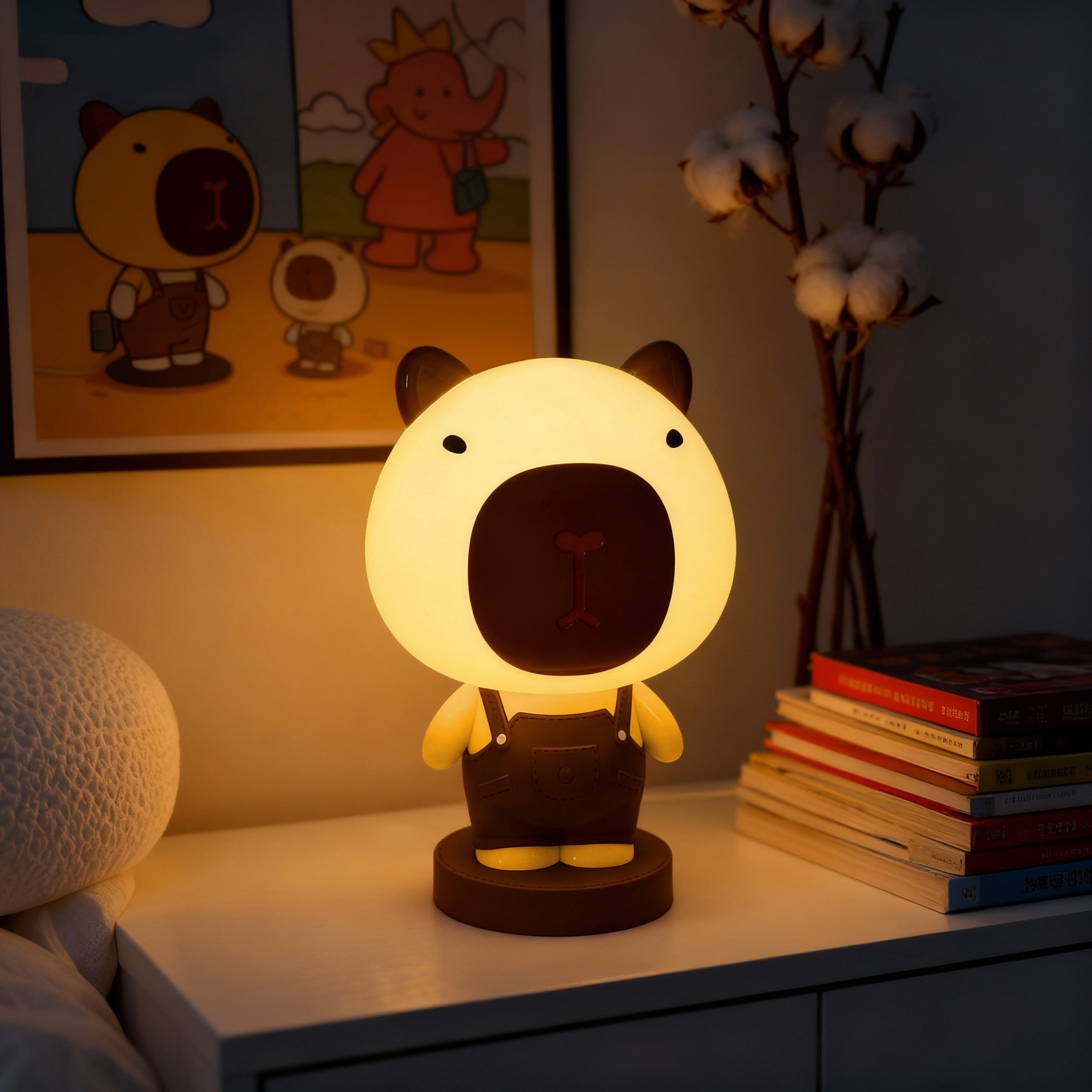 Cute capibara recarga lámpara nocturna dormitorio sueño bebé lactancia creativa regalo de cumpleaños para una amiga