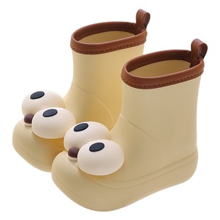 Big eyes children's rain boots Women's boys' rain boots baby water shoes soft bottom non-slip waterproof rubber shoes for boys and girls