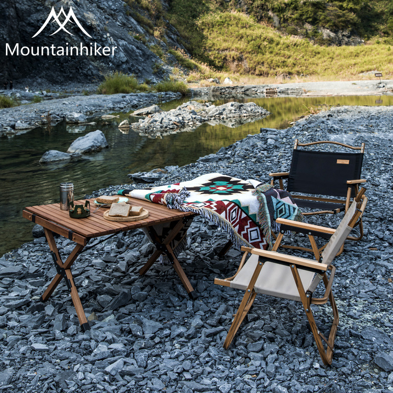 Mountain Guest MOUNTAINHIKER Sapele Omelet Table Barbecue Picnic Camping Solid Wood Self-driving Beach