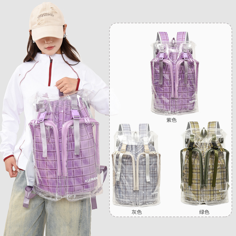 Capacious retroreflective three dimensional backpack PVC for men and…