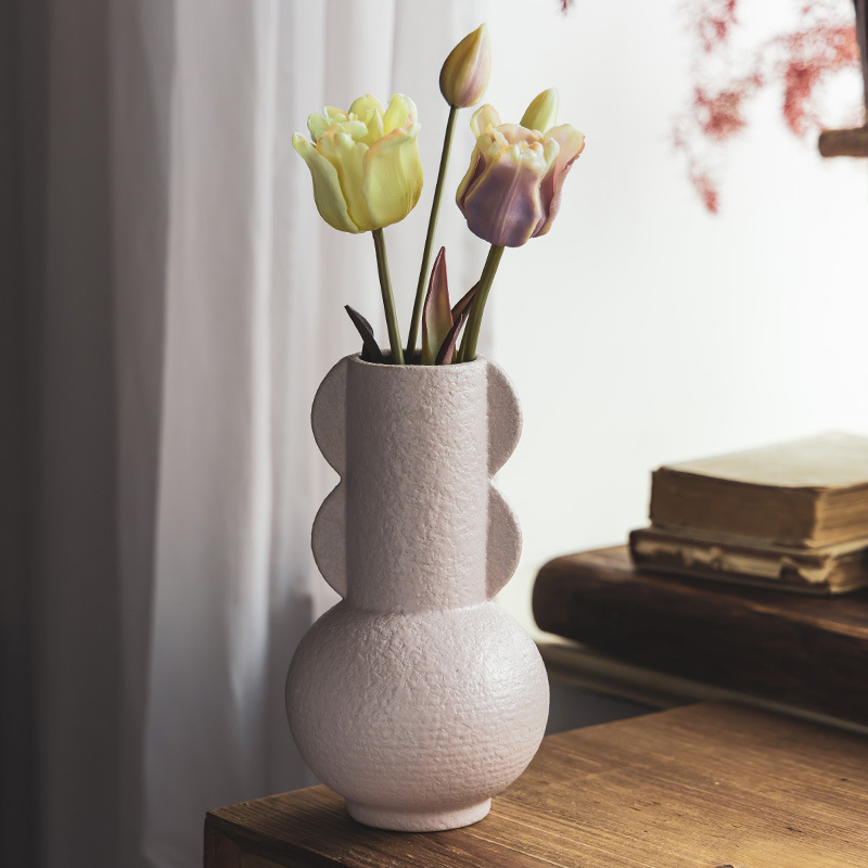 Wabilifeng simple jarrón de cerámica binaural arreglo floral para el hogar decoración decoración sentido artístico flor hidropónica flor flor al por mayor