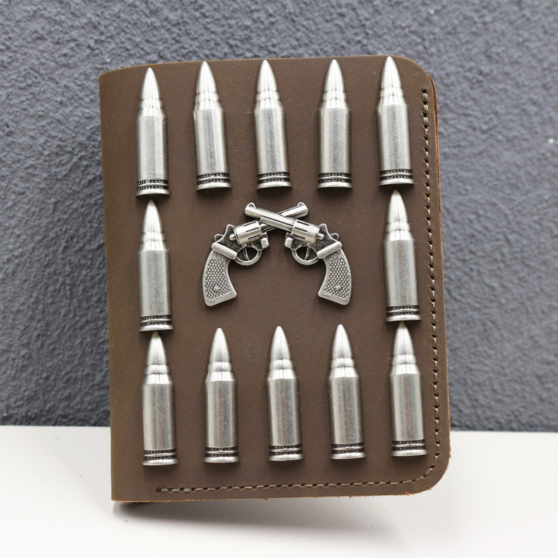 Punk Super Heavy Industry Retro Men's Genuine Leather Rivet Wallet Card Holder Casual Crazy Horse Leather Punk Y2K Wallet