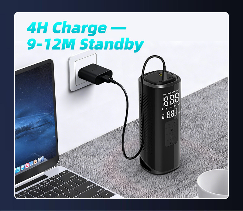 25-Cylinder Vehicle-Mounted Wireless Portable Multi-Function Digital Display Air Pump for Cars and Electric Vehicles, Multi-Tire Electric Inflator