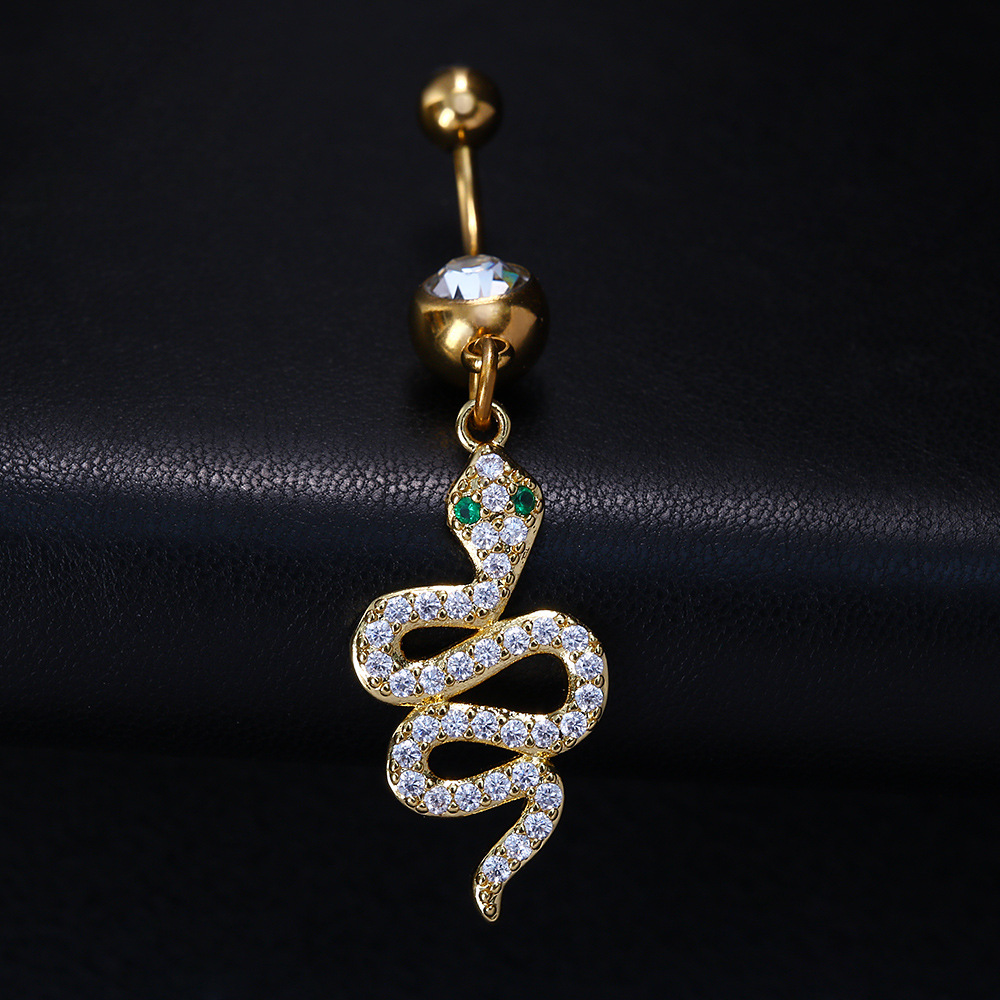 Fashion Snake Rhinestone Rhinestones Belly Ring display picture 2