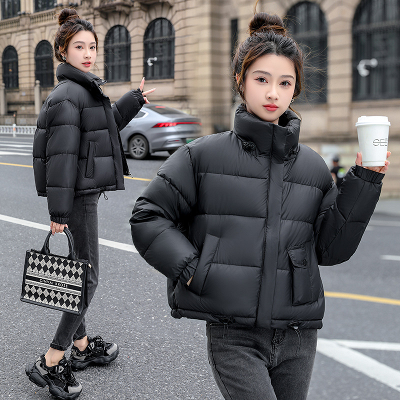 면복 여자 짧은 키에 두꺼운 빵옷 한국판 헐렁헐렁한 겨울 외투 캐주얼 솜저고리 칼라 다운 솜