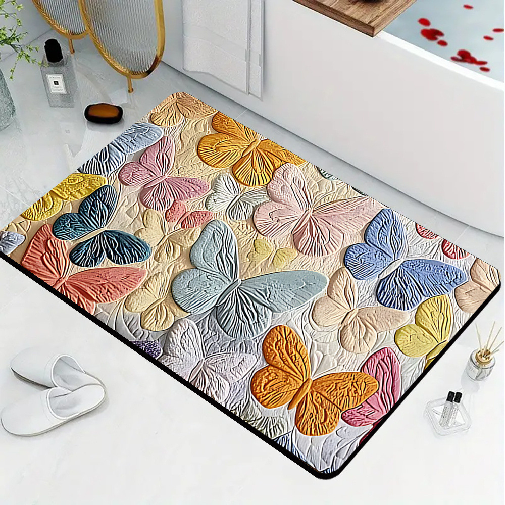 Tapis de bain illusion 3d antidérapant en chenille absorbant_voghion.com
