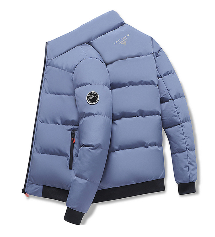 Men's Winter Padded Jacket With Stand Collar Slim Fit Quilted Coat_voghion.com