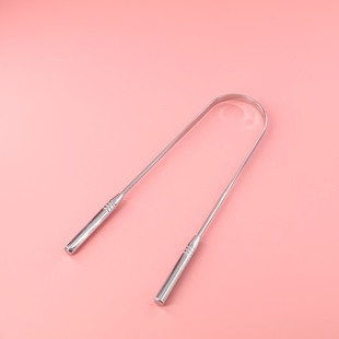 [New Product to Protect the Mouth] Stainless Steel Silver Manufacturer Customized Tongue Cleaning Tongue Scraper