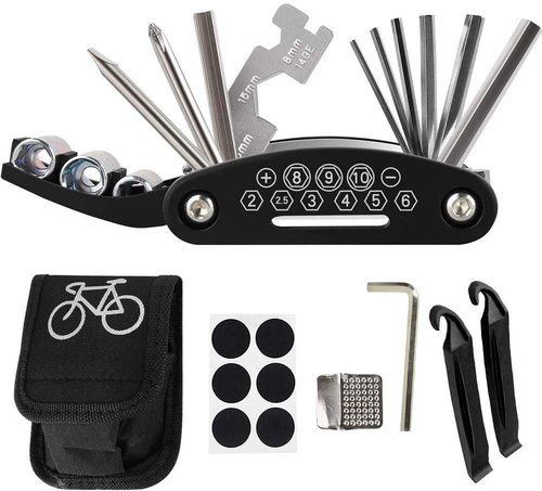 Bicycle repair combination tool 16-in-1 mountain road bike multi-functional folding tire repair wrench set