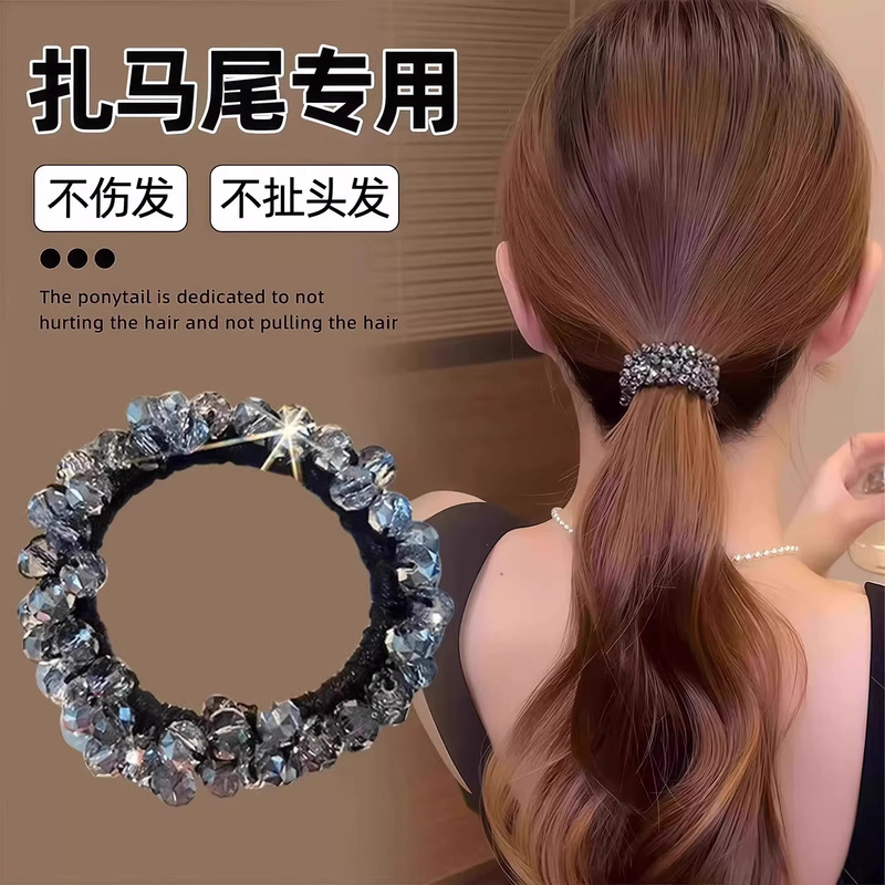 Korean Rhinestone Accessible Luxury Headband 2025 New Crushed Ice High-End Hair Band Celebrity Hair Rope Bracelet Dual-Purpose Hair Accessories