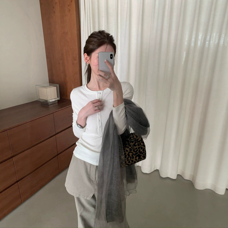 Shisanxing 4930 high-quality de-branded fashion T-shirt, new Korean style Lenzing Tencel wool premium top for women