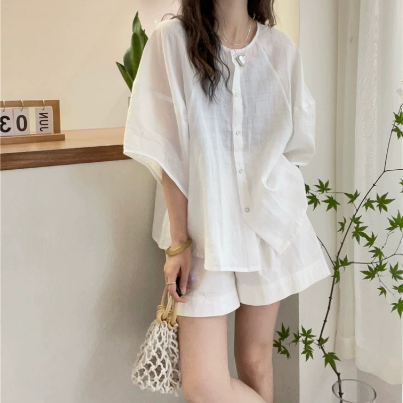 Shirt, fashionable summer T-shirt, loose fit, western style, puff sleeves