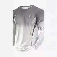 Cross-Border European and American Geometric Pattern Long-Sleeved Men's T-Shirt with Round Neck and Pullover Style, Simple and Stylish with 3D Digital Printing