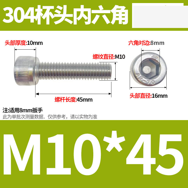 304ステンレス鋼六角穴付きネジカップヘッドDIN912円筒頭精密M1.4M1.6M2M2.5M3M4M5