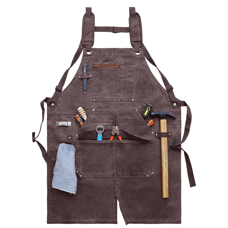 Transfronterizo Amazon delantal lienzo de cera al por mayor herramientas de distribución al por mayor electricista delantal de carpintería al por mayor personalizado
