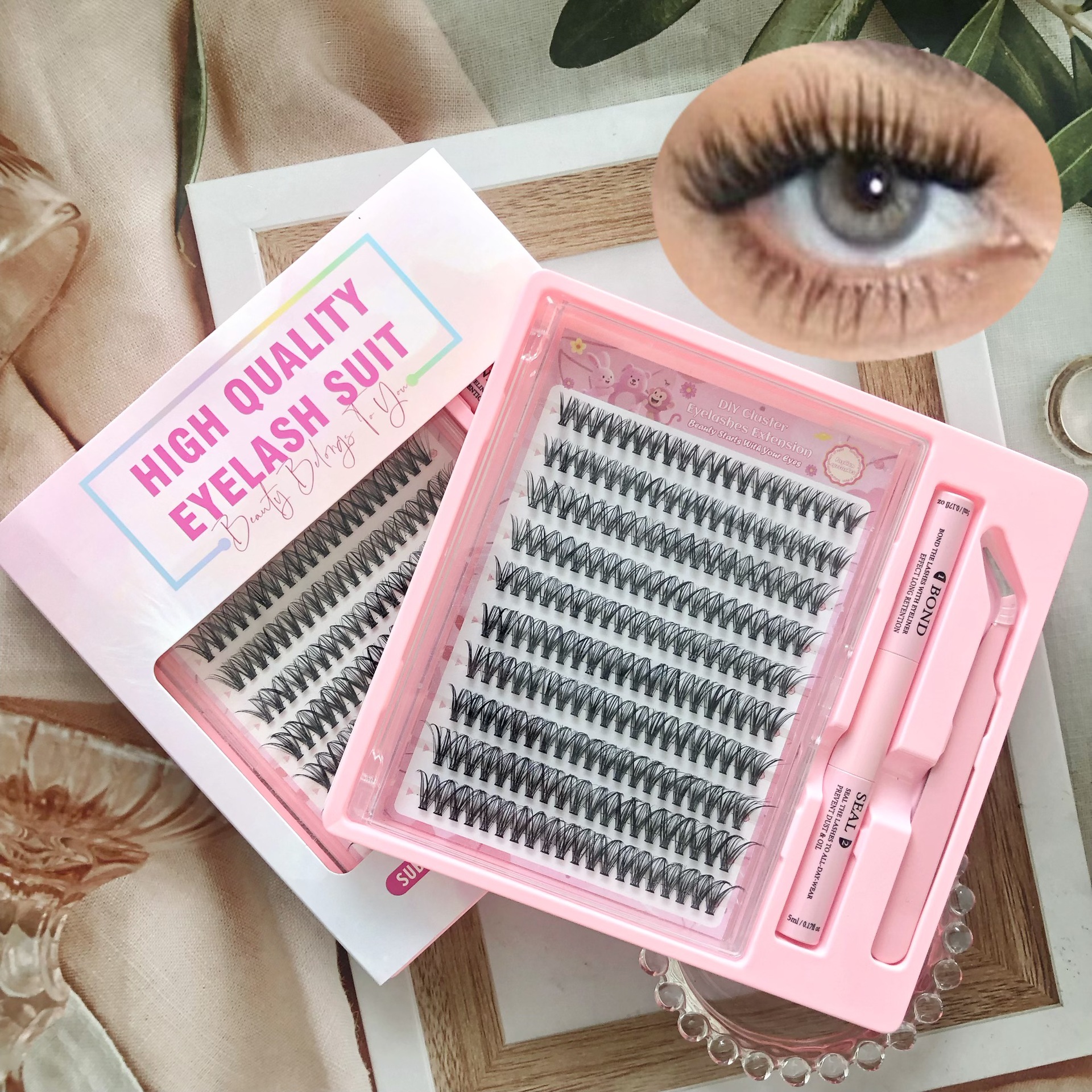 Transfronterizas pestañas falsas 30 - 100D comercio exterior caja de pestañas gruesas con pinzas de pegamento conjunto de pestañas falsas