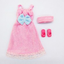 6分30厘米吊带睡衣玩具娃娃裙子衣服睡袍换衣玩具时装浴袍浴巾