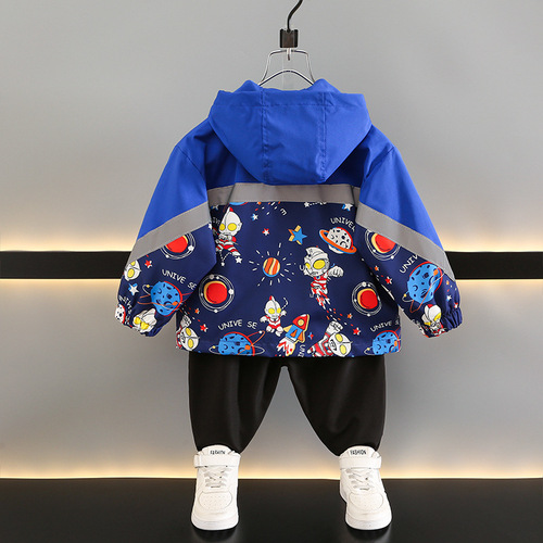 Ultraman clothing boys' coat spring and autumn new Korean-style stylish cool fashionable children's autumn trench coat trendy baby