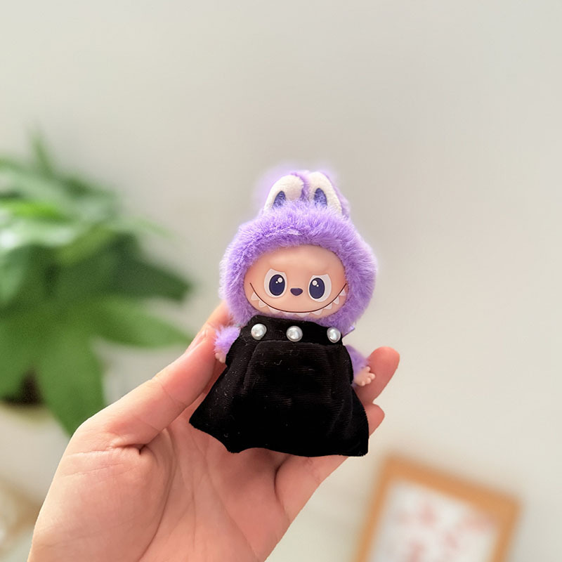 迷你版4.0LABUBU搪胶脸毛绒盲盒玩偶衣服圣诞套装小鼻嘎心底密码|undefined