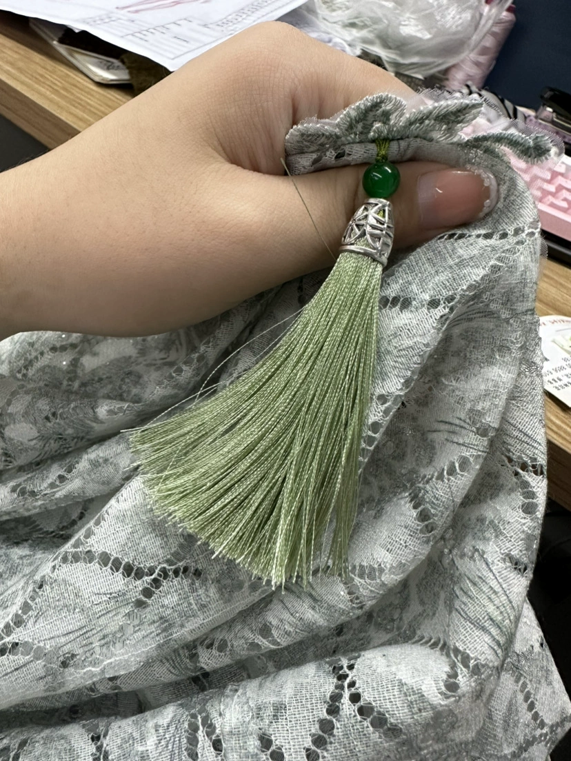 Metal bag with tassels, decorations, accessory, accessories, 8 cm