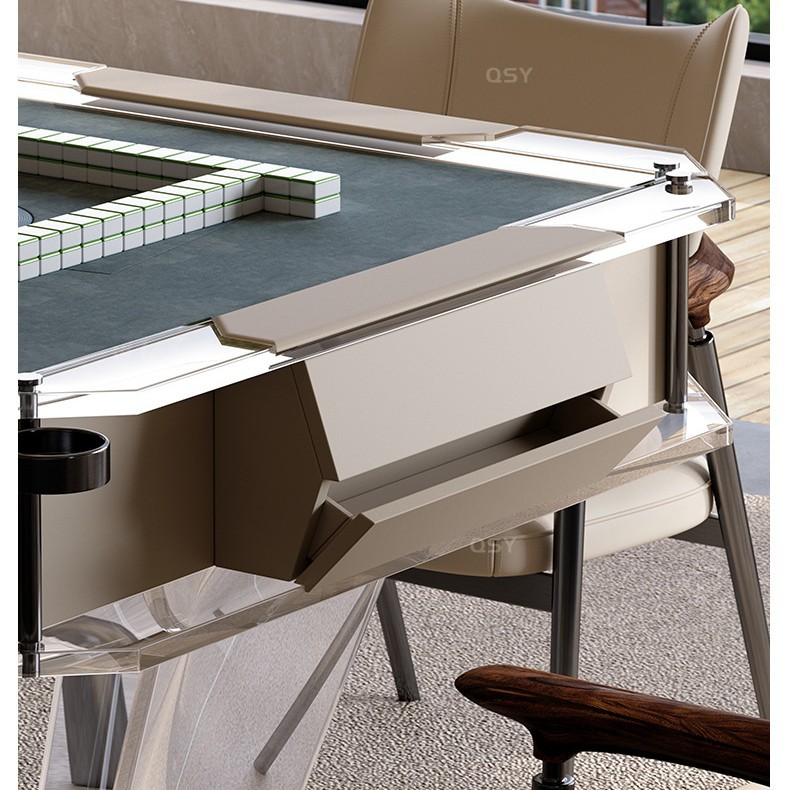 Mesa de mahjong minimalista italiana, hogar automático, mesa de comedor flotante eléctrica multifuncional, mesa de mahjong de doble uso, silenciosa y silenciosa