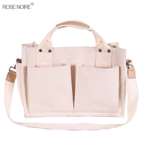 Factory Direct Supply Canvas Bag Casual Women's Handbag Shoulder Bag Lady Large Capacity Multi-Pocket Bag Crossbody Bag