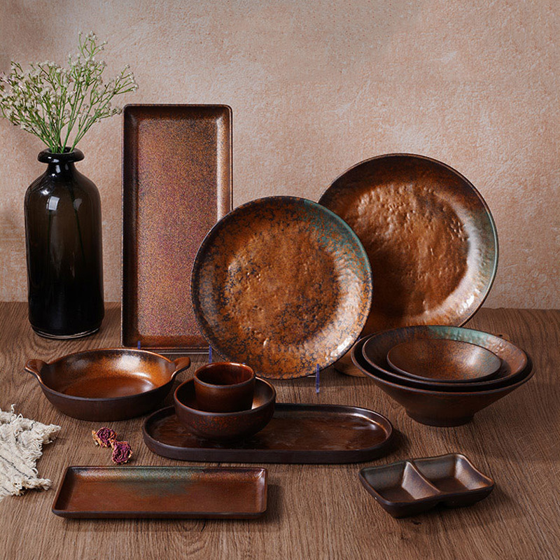 Melamine bowl and plate set tableware for commercial restaurants, hotels, hot pot, rustic-style table setting, side dish plates, plastic noodle bowls wholesale Melamine bowl and plate set tableware for commercial restaurants, hotels, hot pot, rustic-style table setting, side dish plates, plastic noodle bowls wholesale