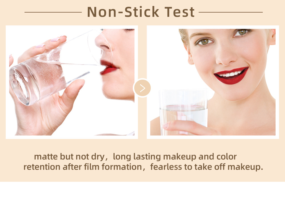 QiBest Non-stick cup lip gloss matte Liquid Lipstick and non-fading lip gloss Cross-border wholesale from Europe and America undefined
