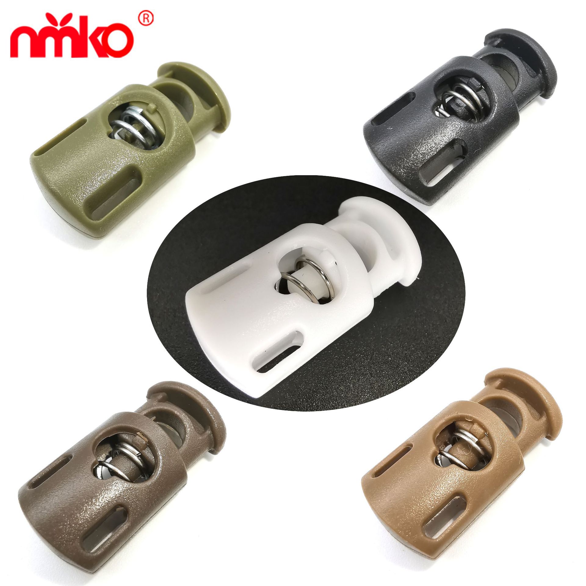 Factory Ready Stock Plastic Cord Buckle, Double-Hole Spring Buckle, Elastic Cord End Buckle, Plastic Adjustable Cord Buckle, Spring Buckle
