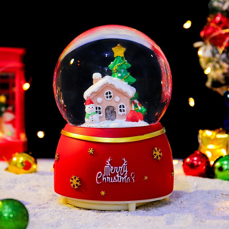 Nuevos regalos de Navidad luminosos bolas de cristal de nieve de agua decoraciones de Navidad al por mayor transfronterizas regalos para niños