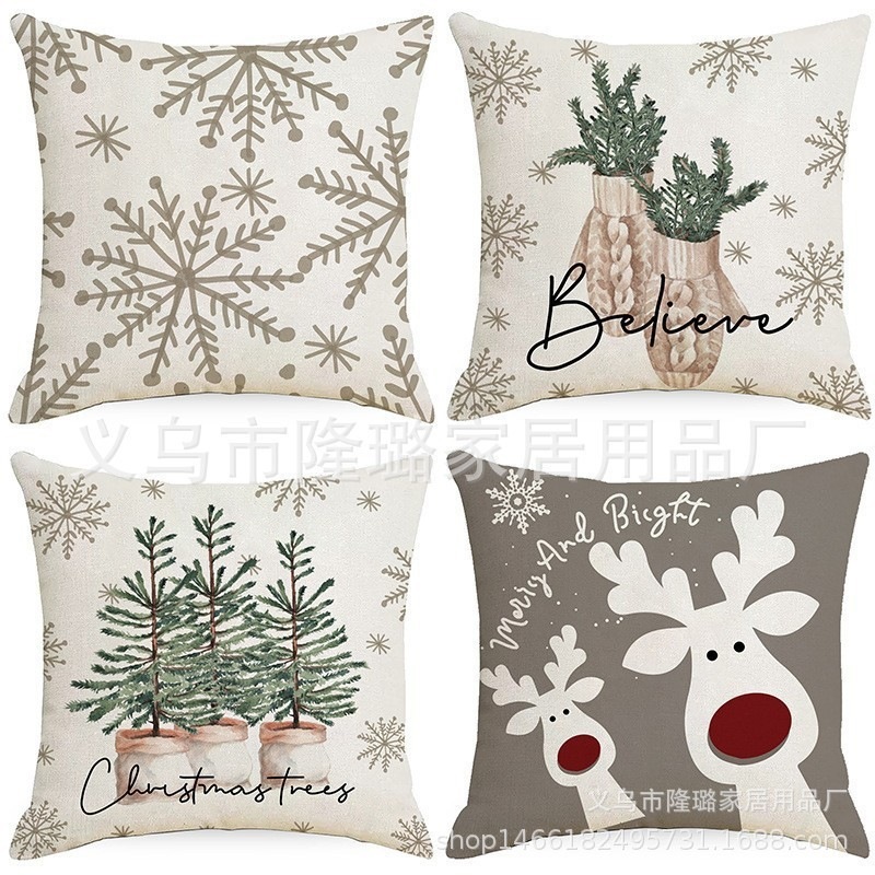 Navidad almohada cubierta de decoración para el hogar almohada de la sala de estar sofá cojín cubierta de dormitorio almohada de cabeza fábrica al por mayor