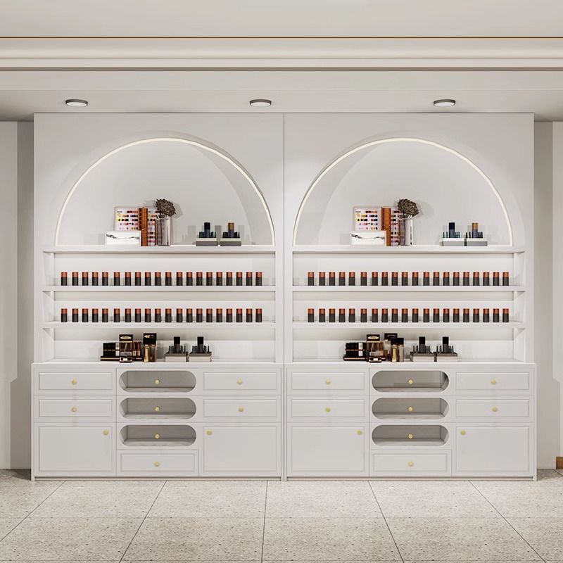 美甲展示柜落地指甲油储物柜收纳美甲店化妆品展柜美睫甲油展示柜