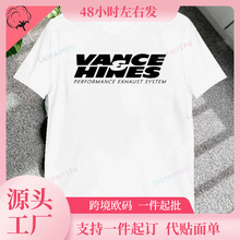 万斯海因斯印花时尚男士T恤启发摩托车赛车排气系统男性T恤休闲宽