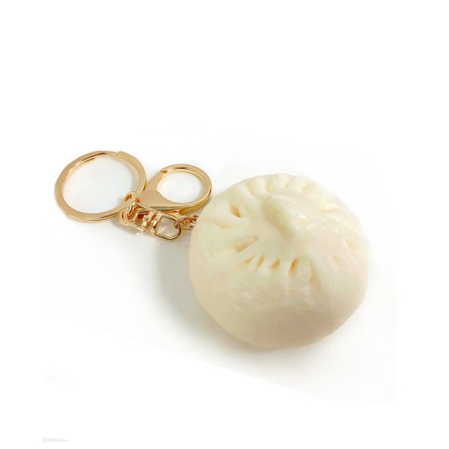 Fun and creative simulation food fried dumplings and buns car keychain chain bag pendant accessories student gifts