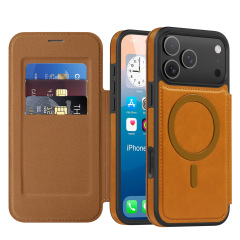 iPhone17ProMax対応 マグネット式スマホケース Apple 16e ビジネスレザー 耐衝撃保護ケース