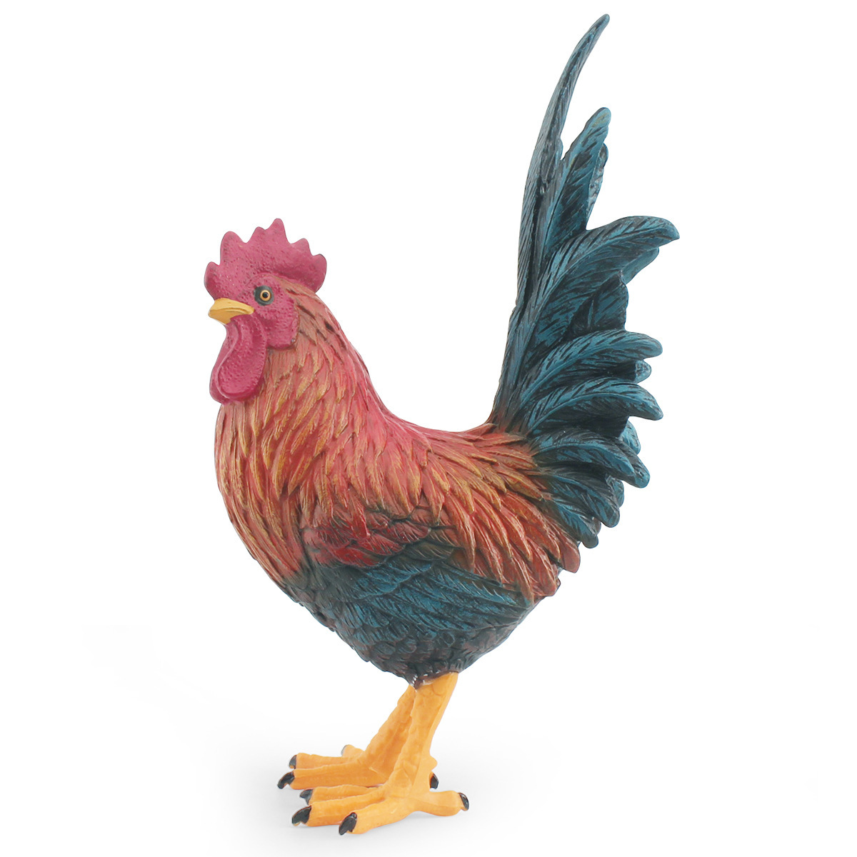 Cruzar la frontera de simulación de granja de aves de corral de los animales modelo de gallo niños cognitiva polla de plástico sólido estática decoración de juguete